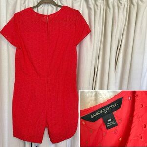 Banana Republic | Red Eyelet Romper | Size 10